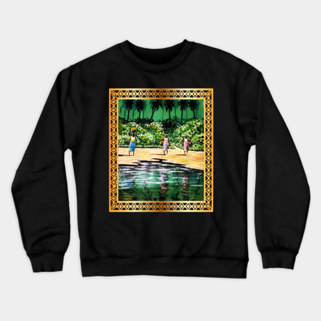 African Artwork, Forest Design Crewneck Sweatshirt by logiamerch