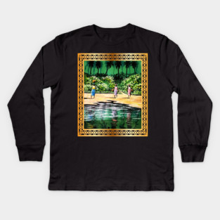 African Artwork, Forest Design Kids Long Sleeve T-Shirt