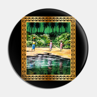 African Artwork, Forest Design Pin