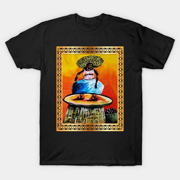 African Woman selling fruits T-Shirt by logiamerch