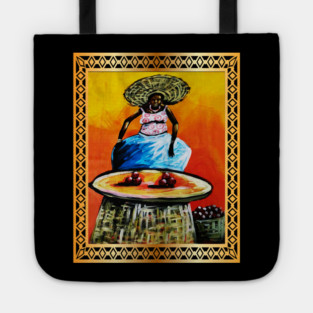 African Woman selling fruits Tote