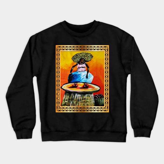 African Woman selling fruits Crewneck Sweatshirt by logiamerch