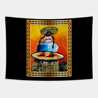 African Woman selling fruits Tapestry