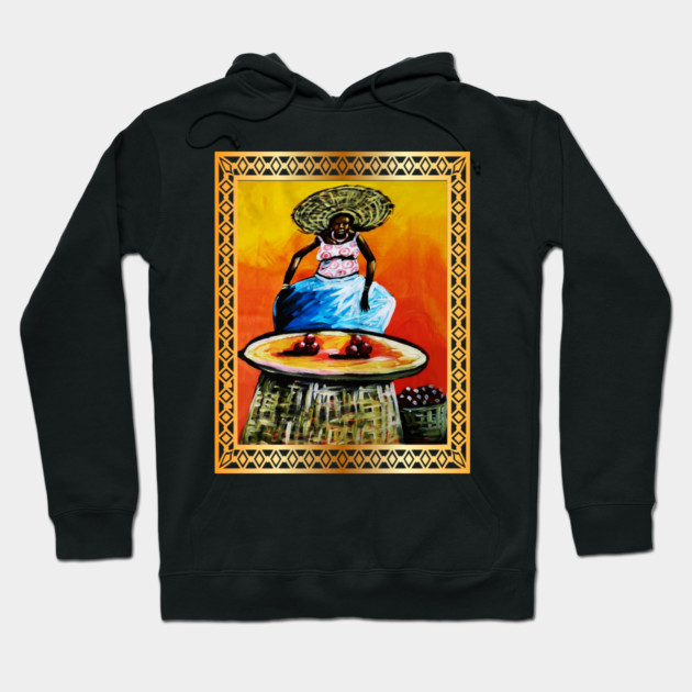 African Woman selling fruits Hoodie by logiamerch