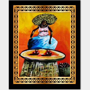 African Woman selling fruits Posters and Art