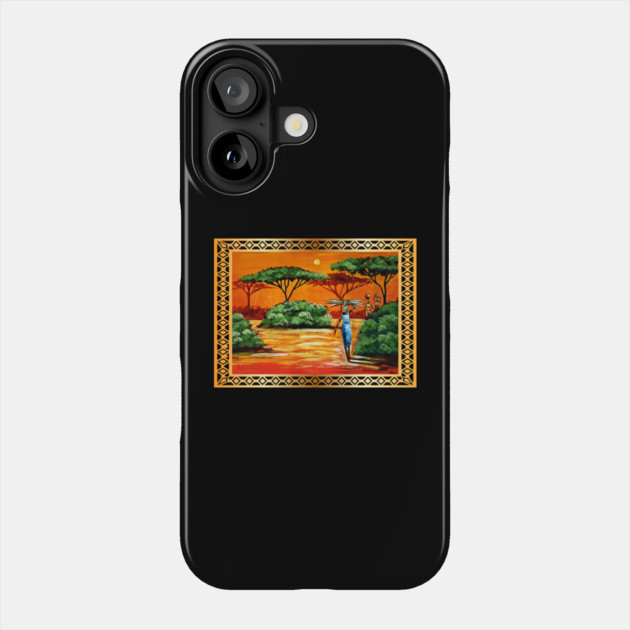 African Artwork, African Women Phone Case by logiamerch