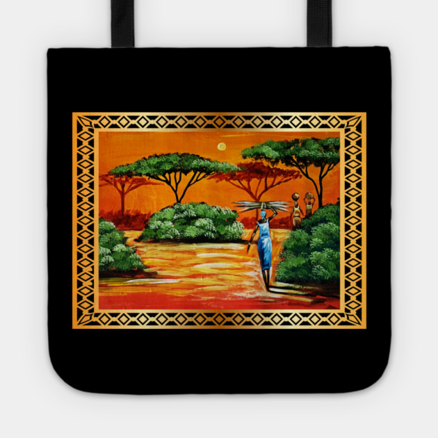African Artwork, African Women Tote by logiamerch