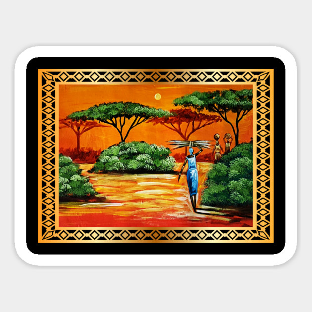 African Artwork, African Women Magnet by logiamerch