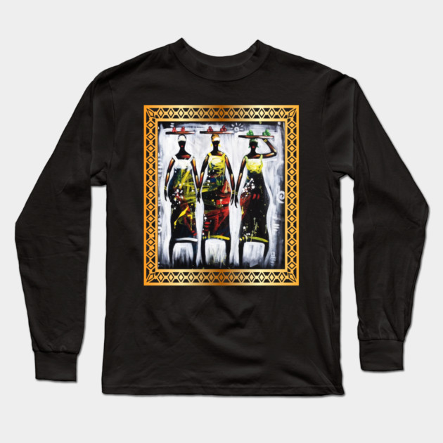 African Women, African artwork, Black History Long Sleeve T-Shirt by logiamerch