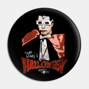 Count Scary's Halloween 80s Horror Movie Radio Host Pin