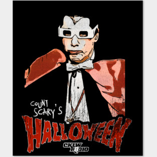 Count Scary's Halloween 80s Horror Movie Radio Host Posters and Art