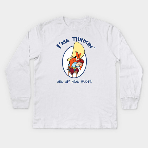 I'ma Thinkin... Kids Long Sleeve T-Shirt by JoTheZette