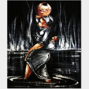 African Woman Carrying Child, African Black History Art Posters and Art