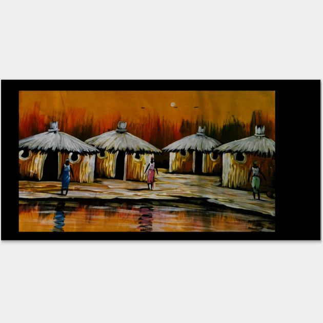 African Village, African People Artwork, Black History Wall Art by logiamerch