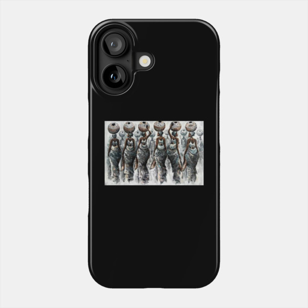 African Women Carrying Pots, Black History Art Phone Case by logiamerch