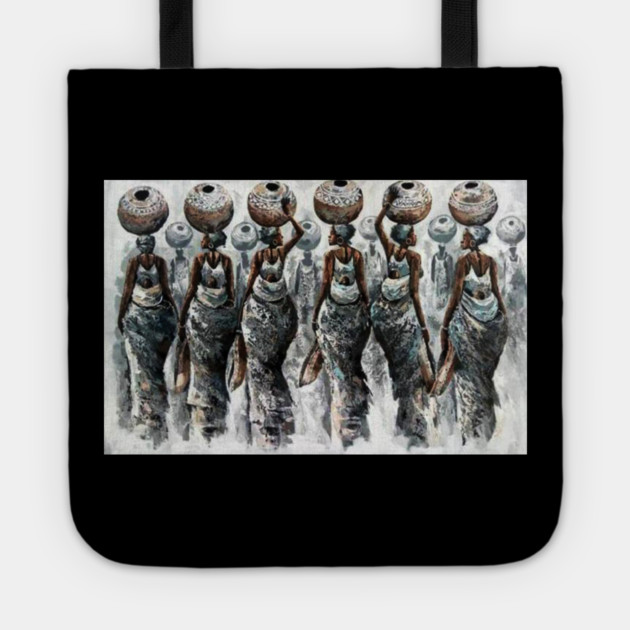 African Women Carrying Pots, Black History Art Tote by logiamerch