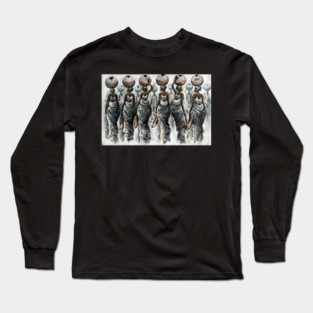 African Women Carrying Pots, Black History Art Long Sleeve T-Shirt