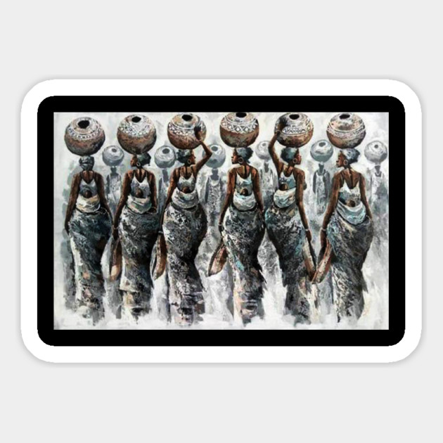 African Women Carrying Pots, Black History Art Magnet by logiamerch