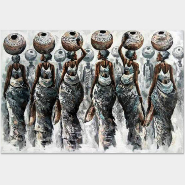African Women Carrying Pots, Black History Art Wall Art by logiamerch