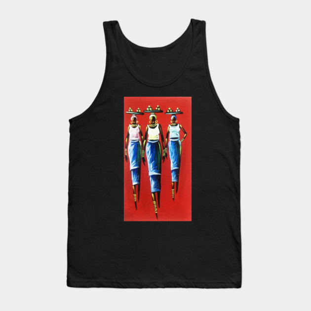 African Woman Carrying Fruits, Black History Tank Top by logiamerch
