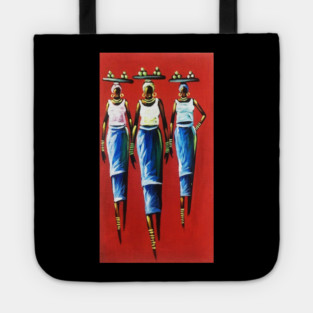 African Woman Carrying Fruits, Black History Tote