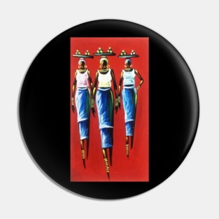 African Woman Carrying Fruits, Black History Pin
