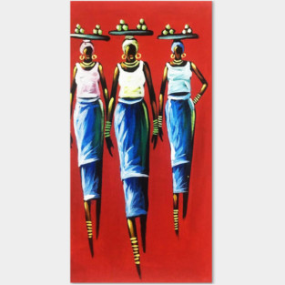 African Woman Carrying Fruits, Black History Posters and Art