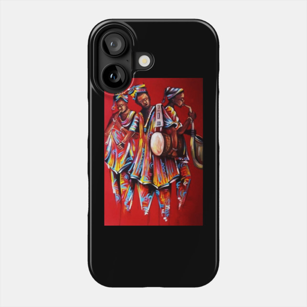 African People playing Instruments, Black History Art Phone Case by logiamerch
