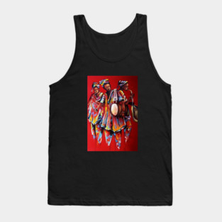 African People playing Instruments, Black History Art Tank Top