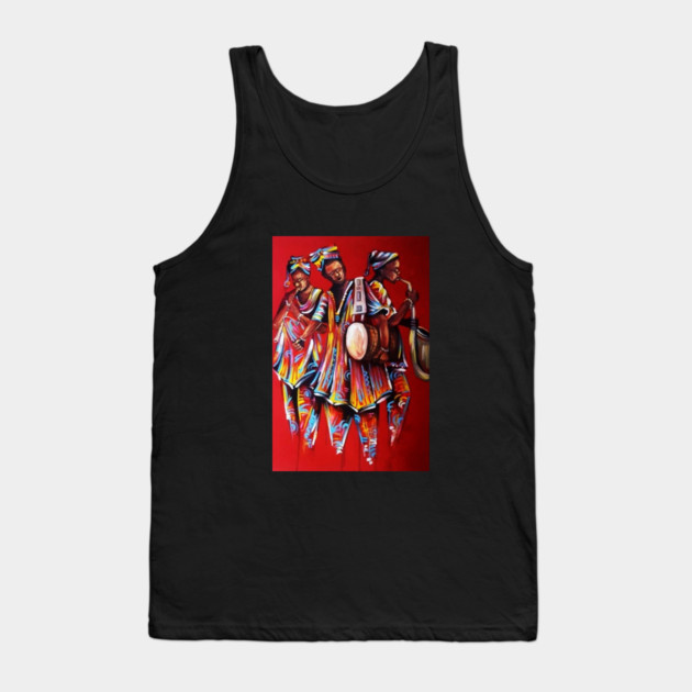 African People playing Instruments, Black History Art Tank Top by logiamerch