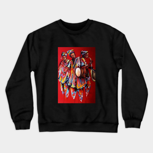 African People playing Instruments, Black History Art Crewneck Sweatshirt by logiamerch