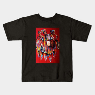African People playing Instruments, Black History Art Kids T-Shirt