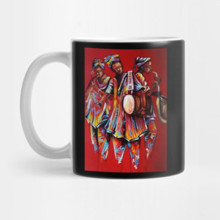 African People playing Instruments, Black History Art Mug