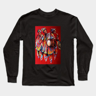 African People playing Instruments, Black History Art Long Sleeve T-Shirt