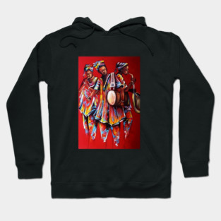 African People playing Instruments, Black History Art Hoodie