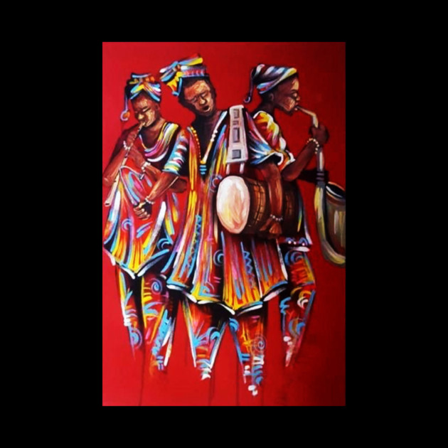African People playing Instruments, Black History Art by logiamerch