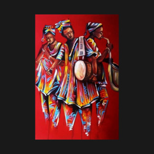 African People playing Instruments, Black History Art T-Shirt