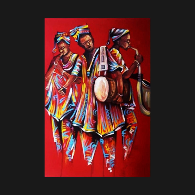 African People playing Instruments, Black History Art by logiamerch