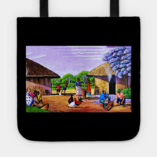African Village Artwork, African People, Black History Tote