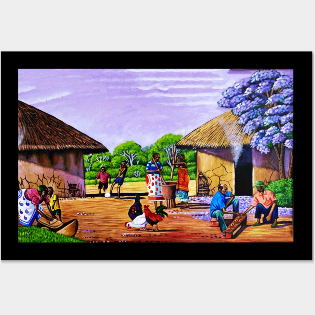 African Village Artwork, African People, Black History Wall Art by logiamerch
