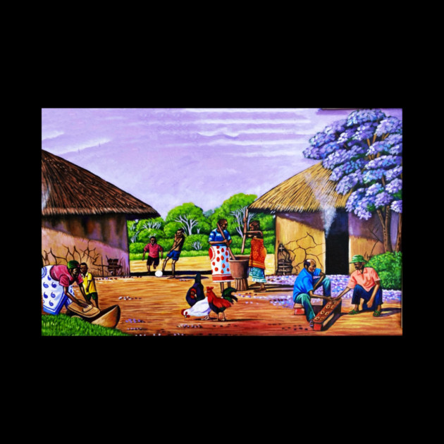 African Village Artwork, African People, Black History by logiamerch