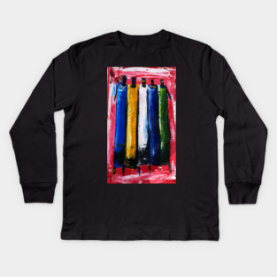 African People, African Colorful Artwork Kids Long Sleeve T-Shirt