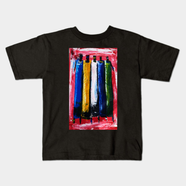 African People, African Colorful Artwork Kids T-Shirt by logiamerch