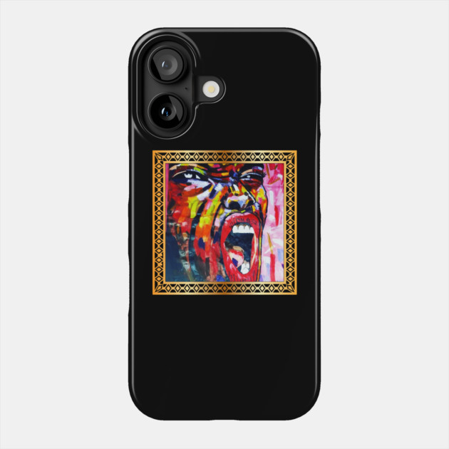African Artwork, African Woman Screaming Phone Case by logiamerch