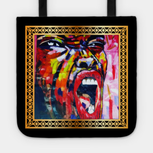 African Artwork, African Woman Screaming Tote