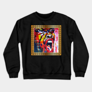 African Artwork, African Woman Screaming Crewneck Sweatshirt