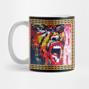 African Artwork, African Woman Screaming Mug