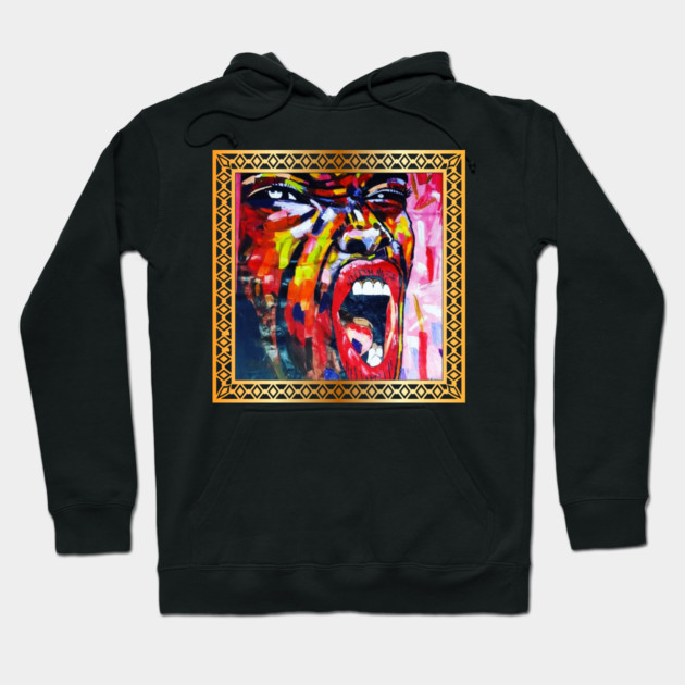 African Artwork, African Woman Screaming Hoodie by logiamerch
