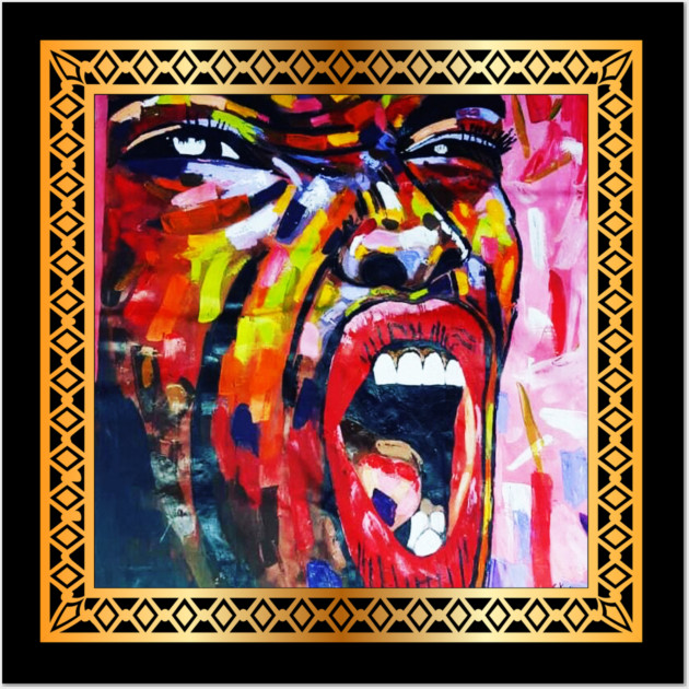 African Artwork, African Woman Screaming Wall Art by logiamerch