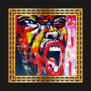 African Artwork, African Woman Screaming T-Shirt